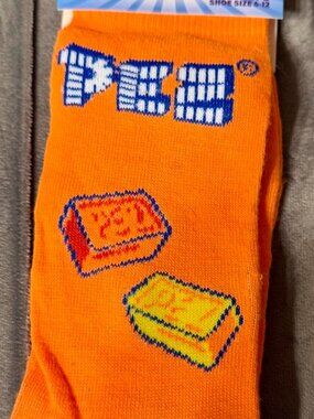 New PEZ Candy Logo Crew Socks Orange